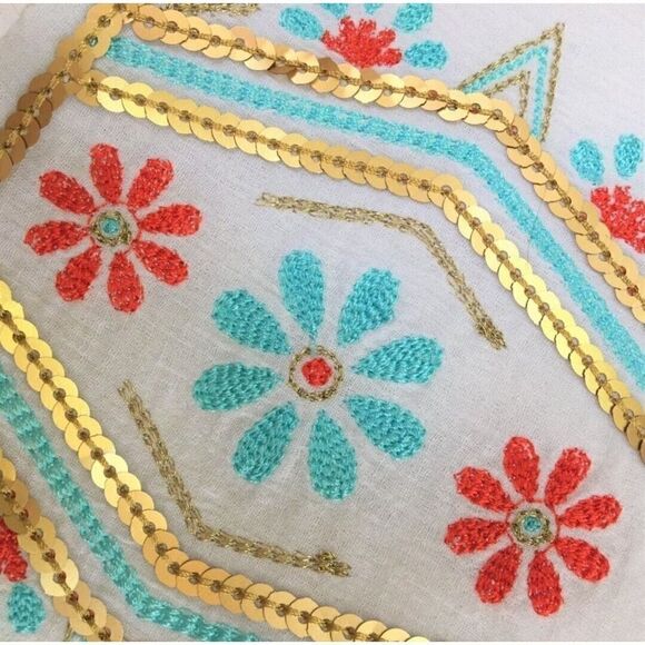 Aphorism Girls Ivory Sleeveless Dress Embroidered Bodice Sequin Details SZ 6X - Picture 6 of 10